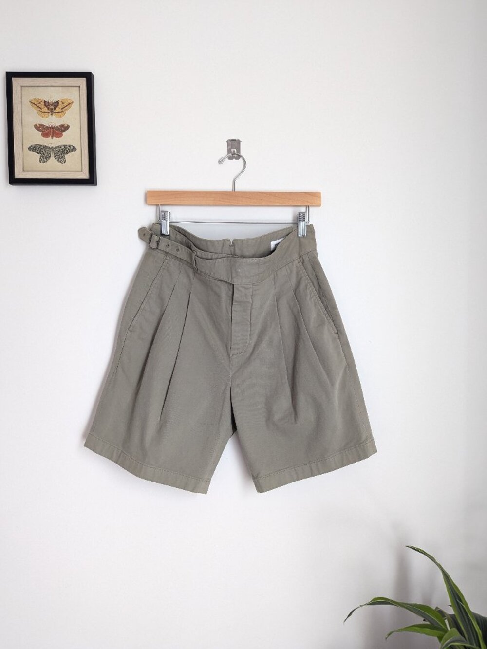 Bonobos High-Waisted Pleated Gurkha Bermuda Shorts Women's Sage Size 31